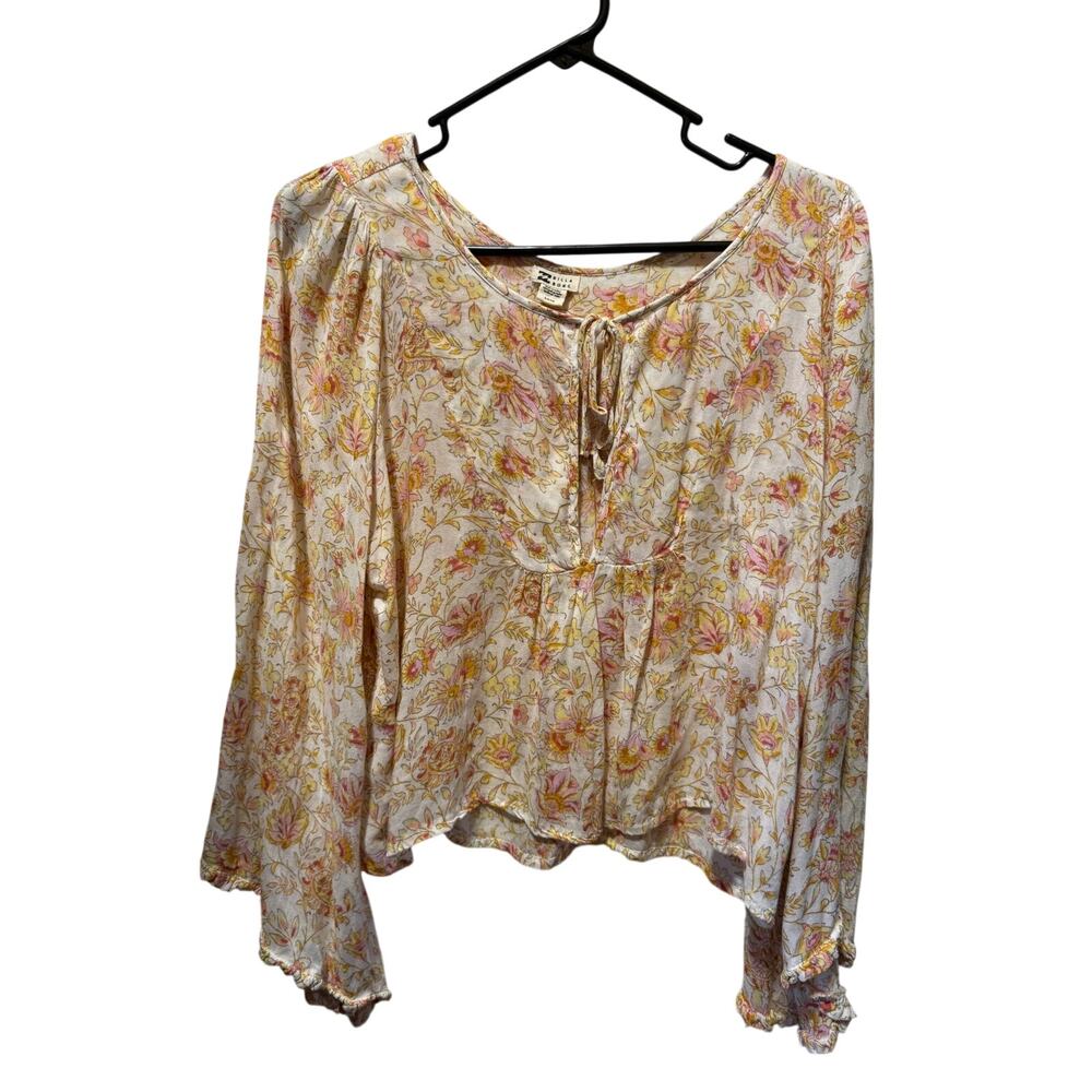 Billabong Boho Bell Sleeve Flowy Top Size S